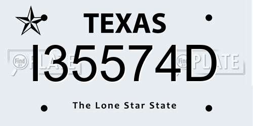 I35574D Texas License Plate