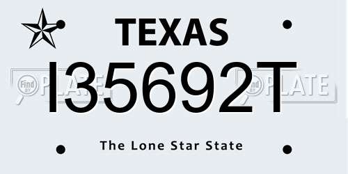 I35692T Texas License Plate