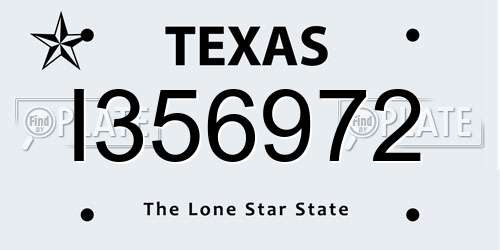 I356972 Texas License Plate