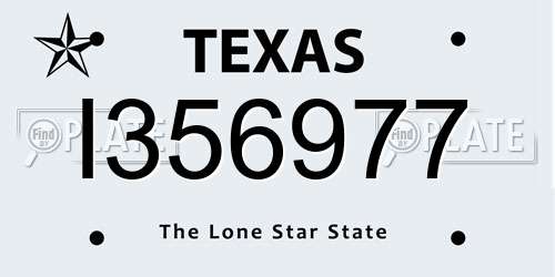 I356977 Texas License Plate