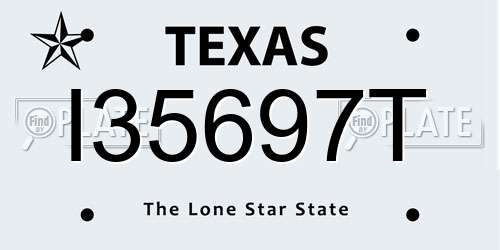 I35697T Texas License Plate