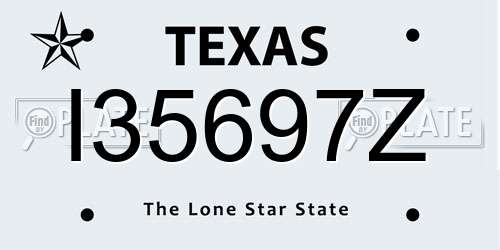 I35697Z Texas License Plate