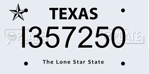 I357250 Texas License Plate