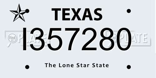 I357280 Texas License Plate