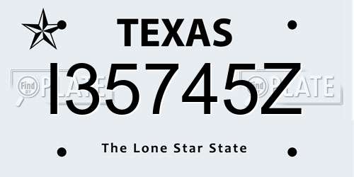 I35745Z Texas License Plate
