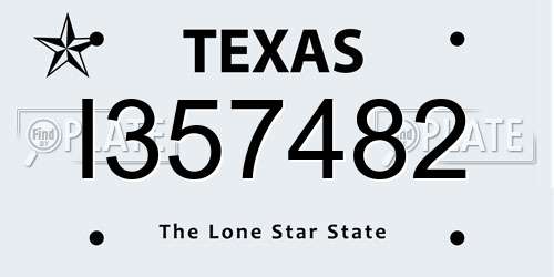 I357482 Texas License Plate