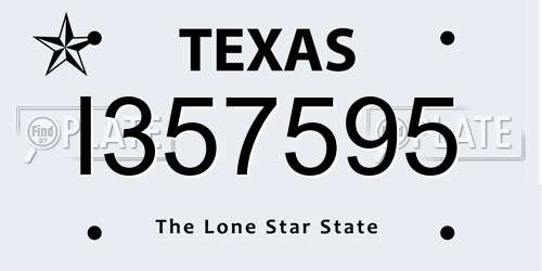 I357595 Texas License Plate