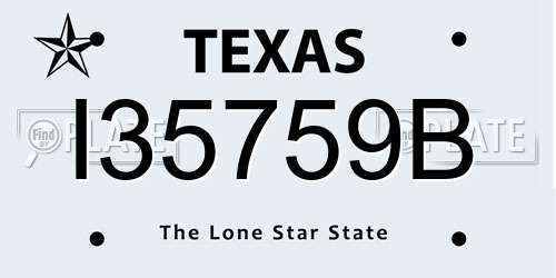 I35759B Texas License Plate