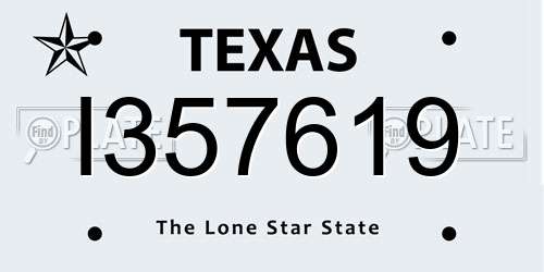 I357619 Texas License Plate