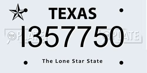 I357750 Texas License Plate