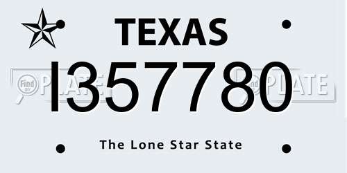 I357780 Texas License Plate