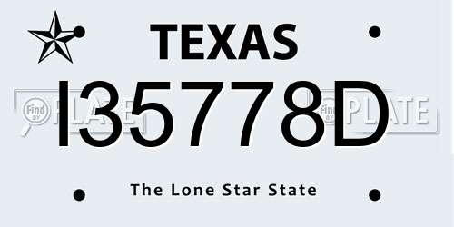 I35778D Texas License Plate