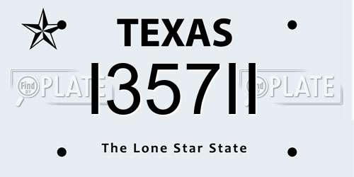 I357II Texas License Plate