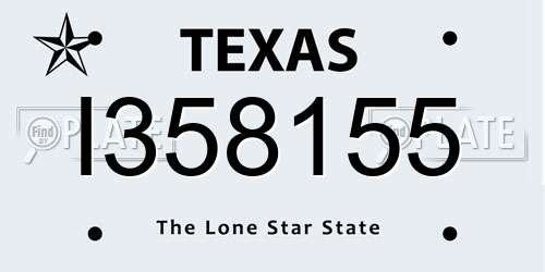 I358155 Texas License Plate