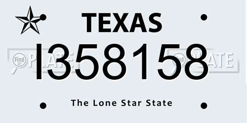 I358158 Texas License Plate