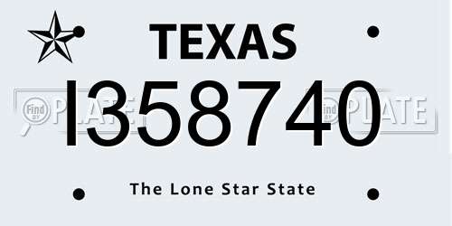 I358740 Texas License Plate