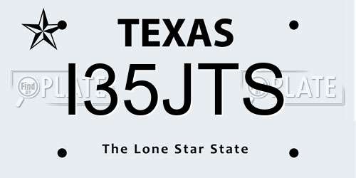 I35JTS Texas License Plate