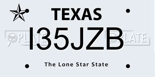 I35JZB Texas License Plate
