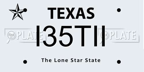 I35TII Texas License Plate
