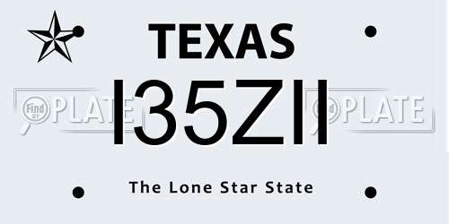 I35ZII Texas License Plate