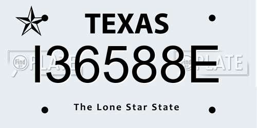 I36588E Texas License Plate