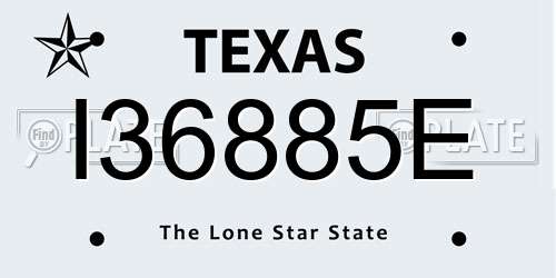 I36885E Texas License Plate