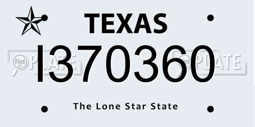 I370360 Texas License Plate