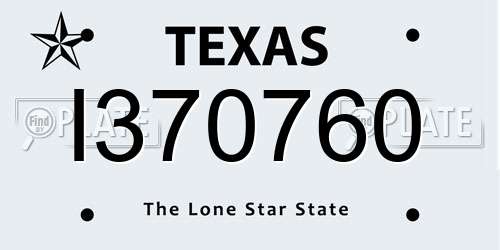I370760 Texas License Plate