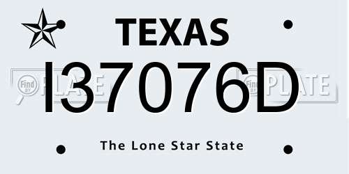 I37076D Texas License Plate