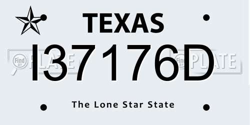 I37176D Texas License Plate