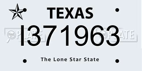 I371963 Texas License Plate