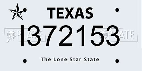 I372153 Texas License Plate