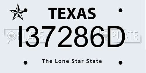 I37286D Texas License Plate