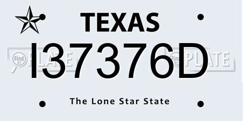I37376D Texas License Plate