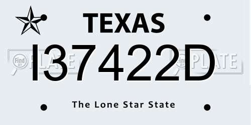 I37422D Texas License Plate