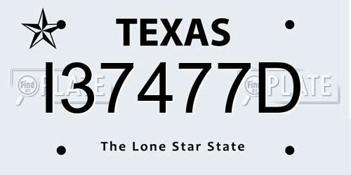 I37477D Texas License Plate