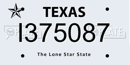 I375087 Texas License Plate