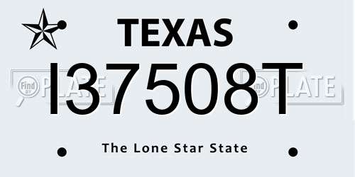 I37508T Texas License Plate