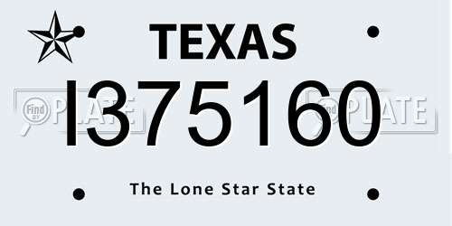 I375160 Texas License Plate