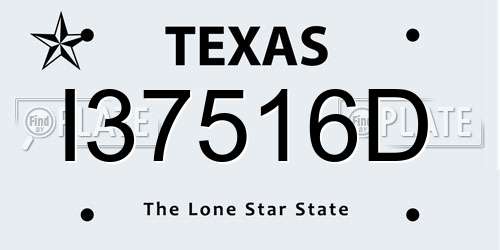 I37516D Texas License Plate