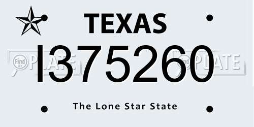 I375260 Texas License Plate
