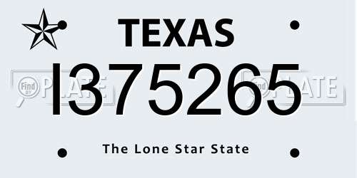 I375265 Texas License Plate