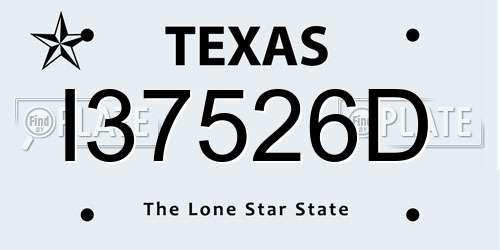 I37526D Texas License Plate