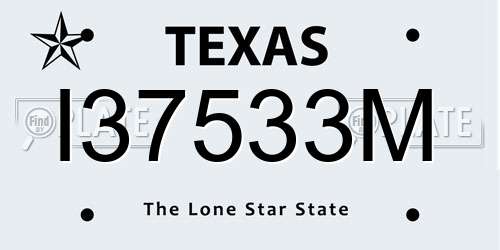I37533M Texas License Plate
