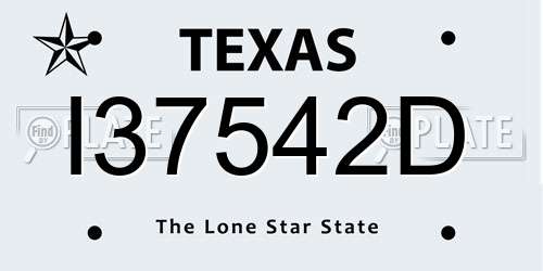 I37542D Texas License Plate