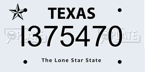 I375470 Texas License Plate