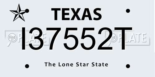 I37552T Texas License Plate