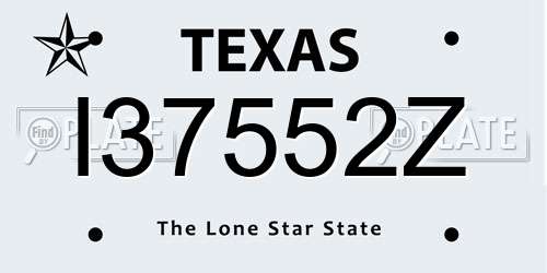 I37552Z Texas License Plate