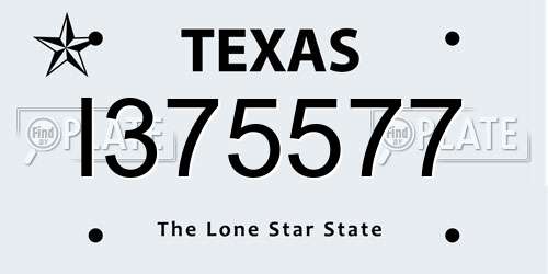 I375577 Texas License Plate