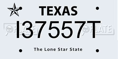 I37557T Texas License Plate